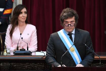 Javier Milei y Victoria Villarruel, durante la apertura de sesiones ordinarias