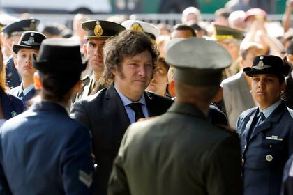 Javier Milei y Victoria Villarruel, en la ceremonia oficial que conmemora el 42º aniversario de la Guerra de las Malvinas