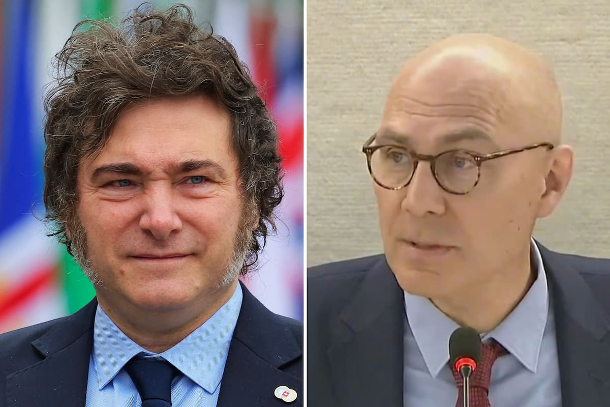 Javier Milei y Volker Turk