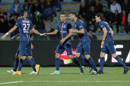 Javier Pastore festeje en el triunfo de PSG
