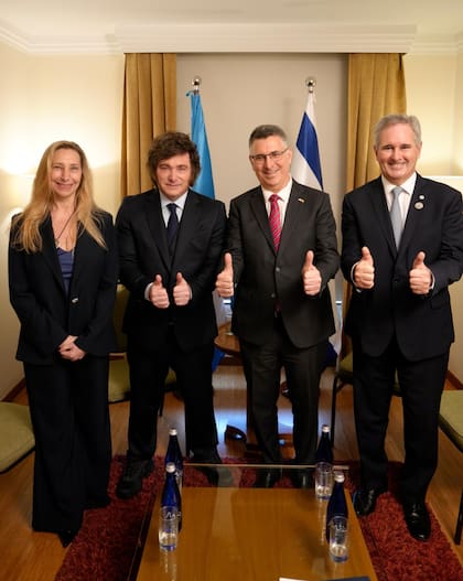 Javier y Karina Milei, Pablo Quirno y el canciller israelí Gideon Sa' ar
