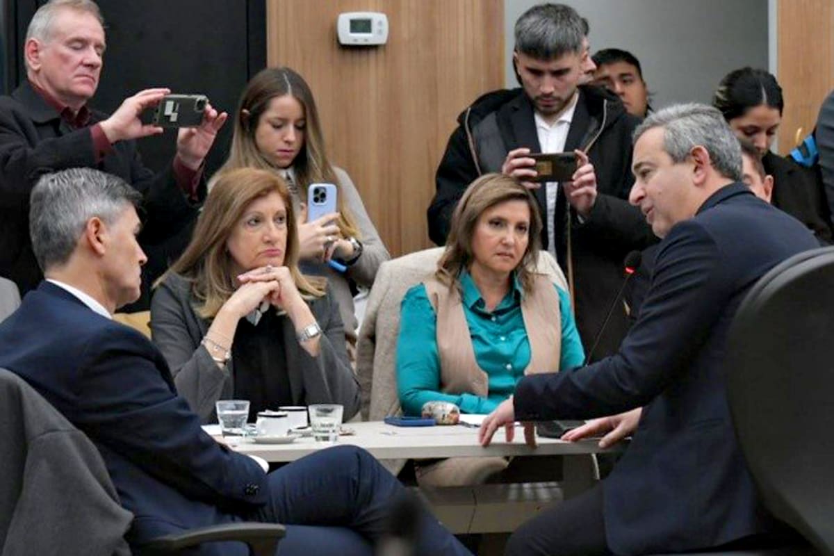 Javkin durante la reunión en Diputados