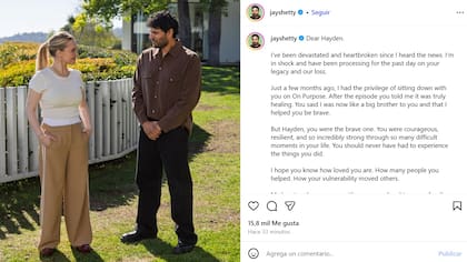 Jay Shetty recordó la conversación que había mantenido con Panettiere (Captura: Instagram @jayshetty)