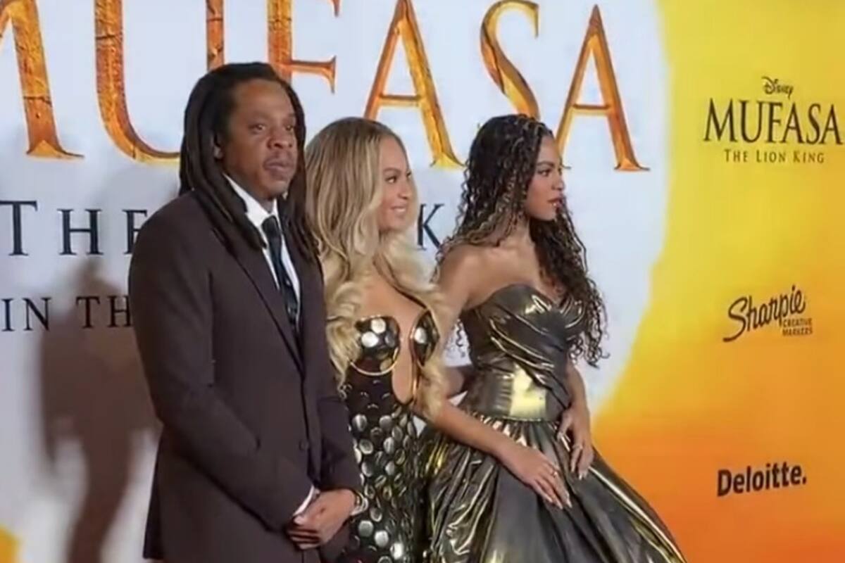 Jay-Z, Beyonce y su hija Blue Ivy en el estreno de Mufasa:El Rey León
