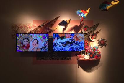 Jazmín Giordano en la Bienal de Arte Joven. Autogestión del cariño, instalación, 2017