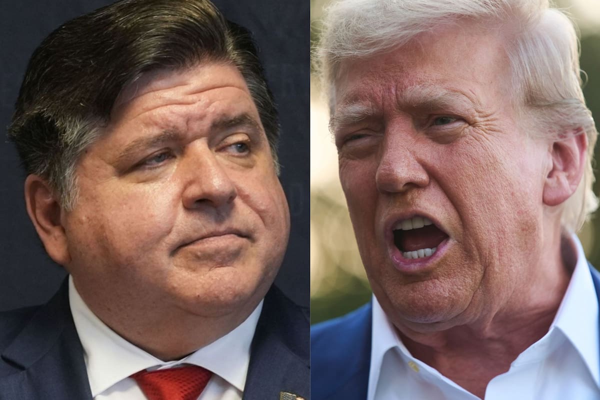 JB Pritzker, lideró una conferencia de prensa frente al río Chicago en donde desafió categóricamente al presidente Donald Trump