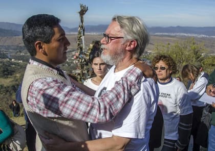 Jean Michel Bouvier (derecha), con Clemente Vera, en Salta