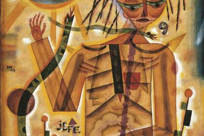 Jefe de Sierpes (1923), de Xul Solar, realizada con acuarela y grafito sobre papel montado sobre cartón, una de las obras maestras de la colección permanente del Malba que verán mañana las primeras damas en un recorrido guiado por el dueño de casa, Eduardo Costantini