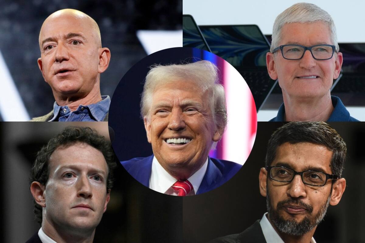 Jeff Bezos, de Amazon; Tim Cook, de Apple; Mark Zuckerberg, de Meta y Sundar Pichai, de Google, hicieron donaciones para la asunción de Donald Trump como presidente de EE.UU.