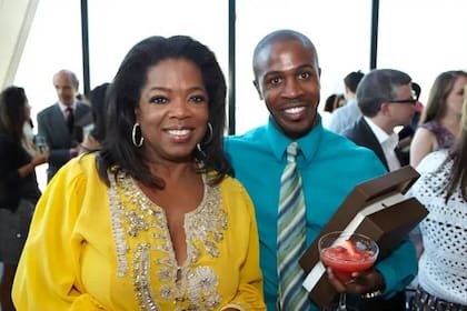 Jeff Boodie junto a Oprah Winfrey (foto de Jeff Boodie)