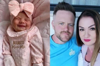 Jenni Medlam y su marido Richard se alegraron con el nacimiento de su nieta Isla-May