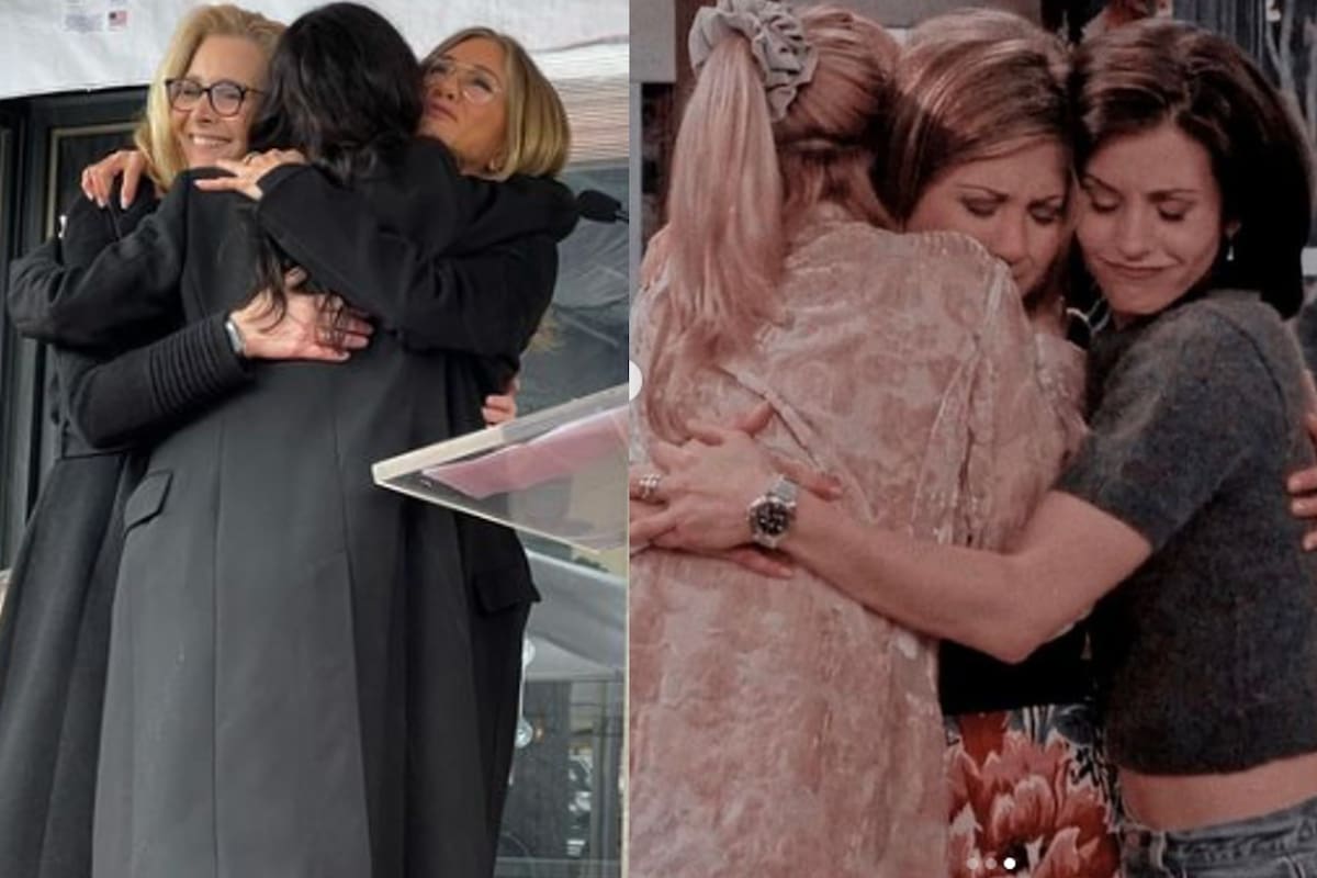 Jennifer Aniston, Courteney Cox y Lisa Kudrow se reencontraron en público durante la ceremonia en el Paseo de la Fama, en Hollywood, California