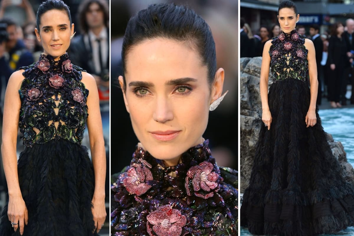 Jennifer decidió no pasar inadvertida en la premier del film Noé en Londres