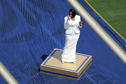 Jennifer Hudson cantó el himno de Estados Unidos