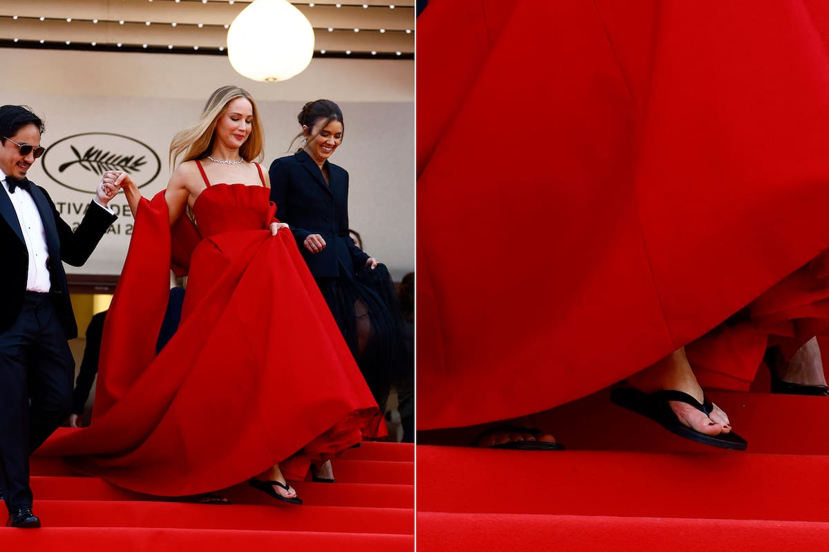 Jennifer Lawrence reveló por qué apareció en ojotas en el Festival de Cannes