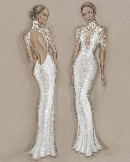 Jennifer López y sus vestidos de novia de Ralph Lauren.