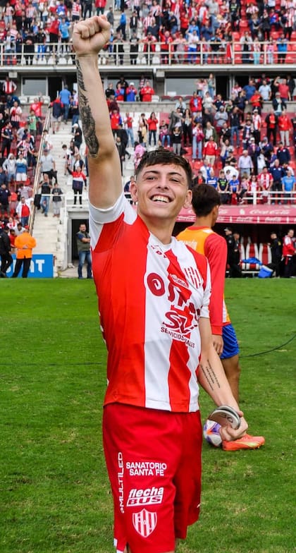 Jerónimo Dómina, delantero de Unión de 17 años y una tarde especial ante Gimnasia