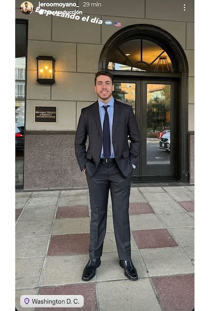 Jerónimo Moyano, el hijo menor de Hugo Moyano, invitado como "observador" de las elecciones de Estados Unidos