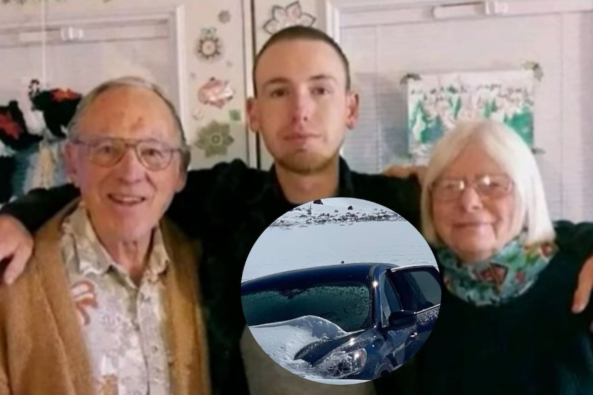 Jerry Jouret, a la izquierda, sobrevivió casi una semana dentro de su vehículo enterrado en la nieve