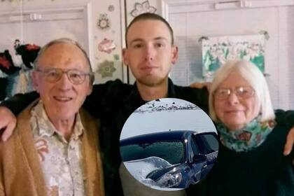 Jerry Jouret, a la izquierda, sobrevivió casi una semana dentro de su vehículo enterrado en la nieve