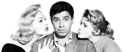 Jerry Lewis junto a Marilyn Maxwell y Connie Stevens en El papá soy yo