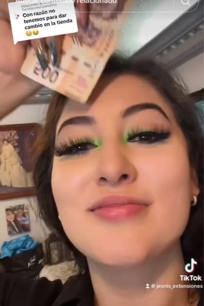 Jesnis contó que su papá reinvirtió en la carnicería todo el dinero que había ahorrado en dos años.- TikTok @jesnis_extensiones