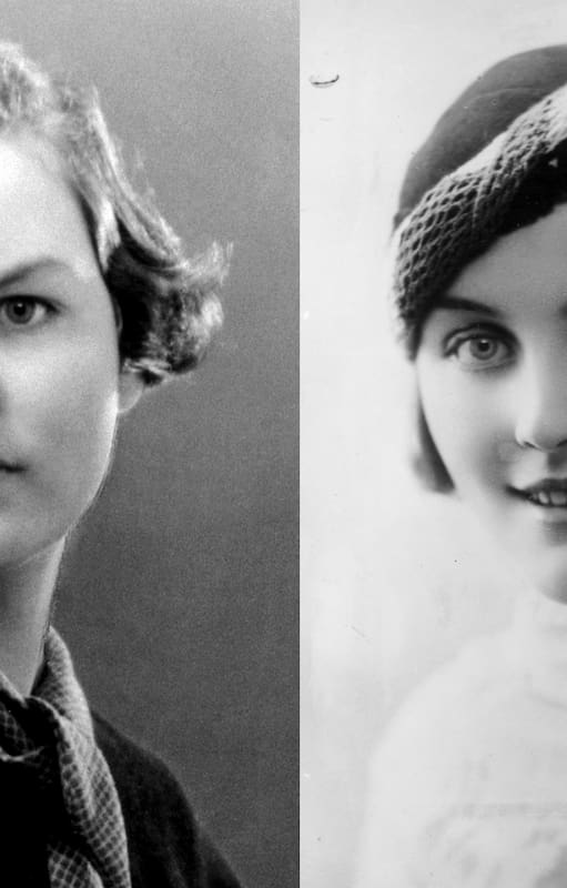 Jessica (de niña) y Diana (ya casada) Mitford
