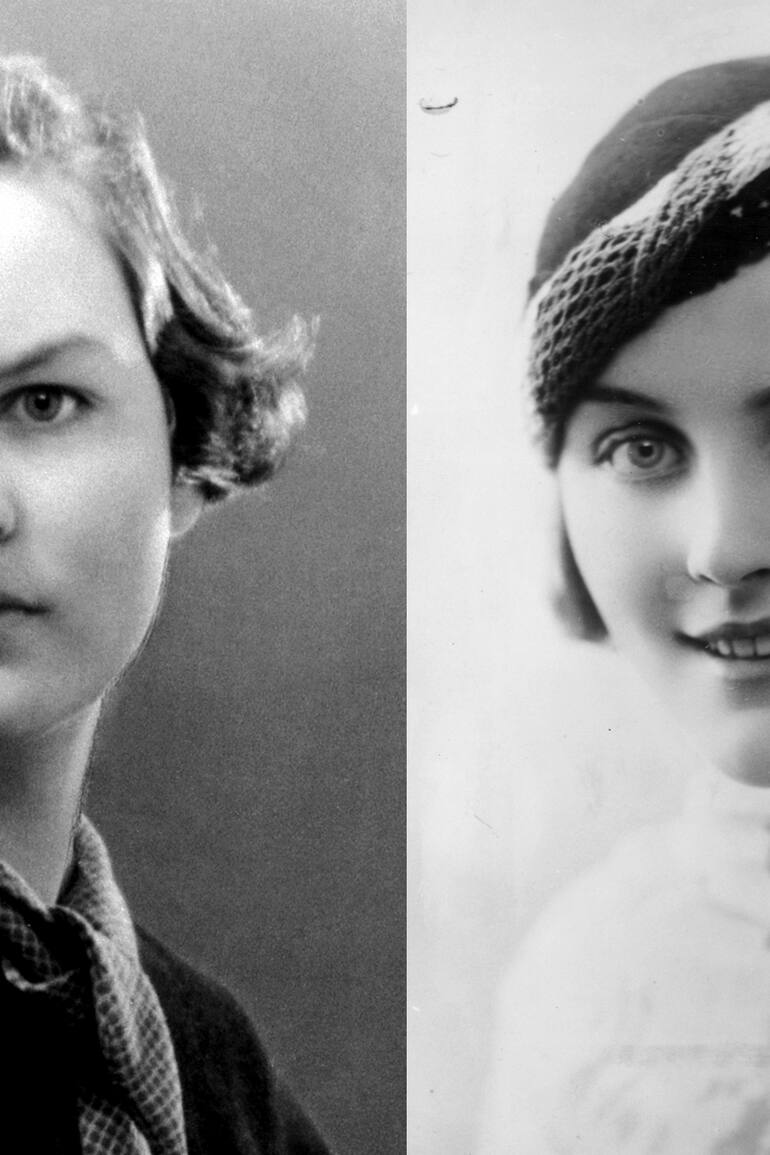Jessica (de niña) y Diana (ya casada) Mitford