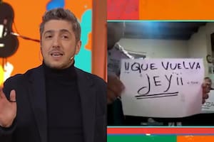 Jey Mammon reaccionó ante un cartel que apareció en la pantalla de Telefe (Captura video)