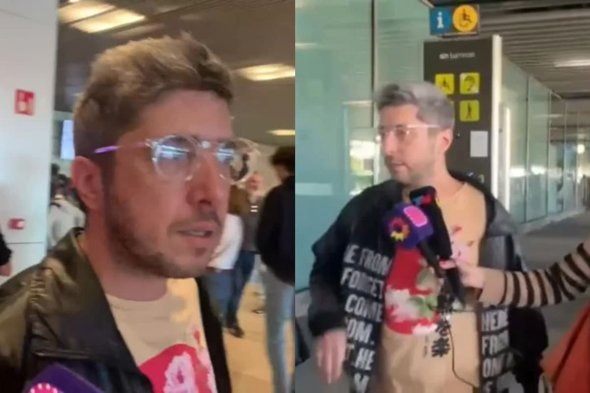 Jey Mammon viajó a España y se mostró incómodo por la presencia de la prensa en el lugar