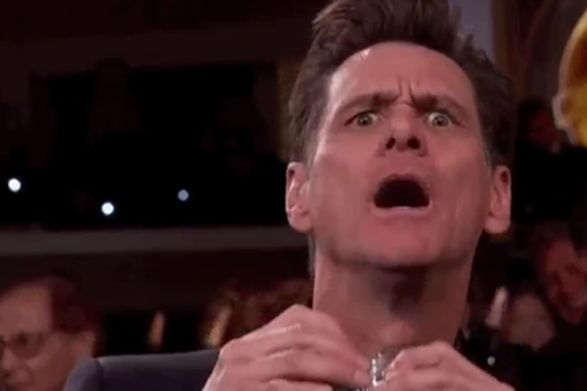Jim Carrey protagonizó uno de los momentos más divertidos de la noche... que fueron muy pocos