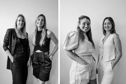 Jimena Caprile y Ángeles Bradley, del estudio Olivia D. A la derecha, Rocío y Natalia Brunet, de Vint Market.