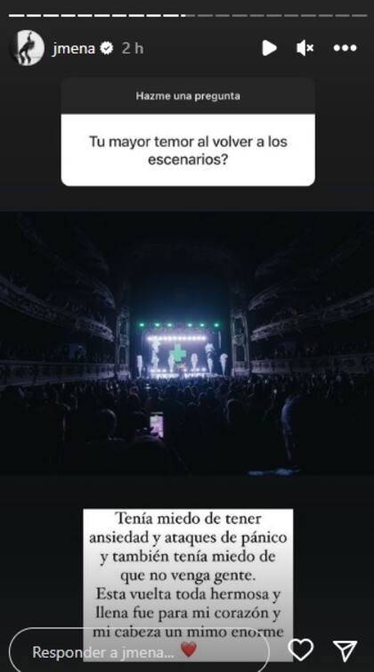 Jimena detalló los miedos que superó antes de iniciar con su gira