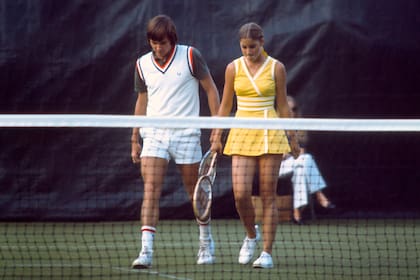 Jimmy Connors y Chris Evert, una pareja de dobles mixto... y también fuera de los courts, en el US Open 1974, en Forest Hills