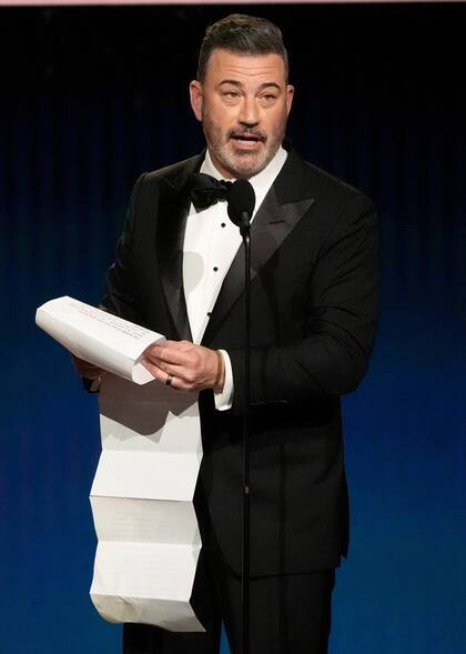 Jimmy Kimmel con su largo discurso de agradecimiento que incluyó un par de menciones al presidente Trump
