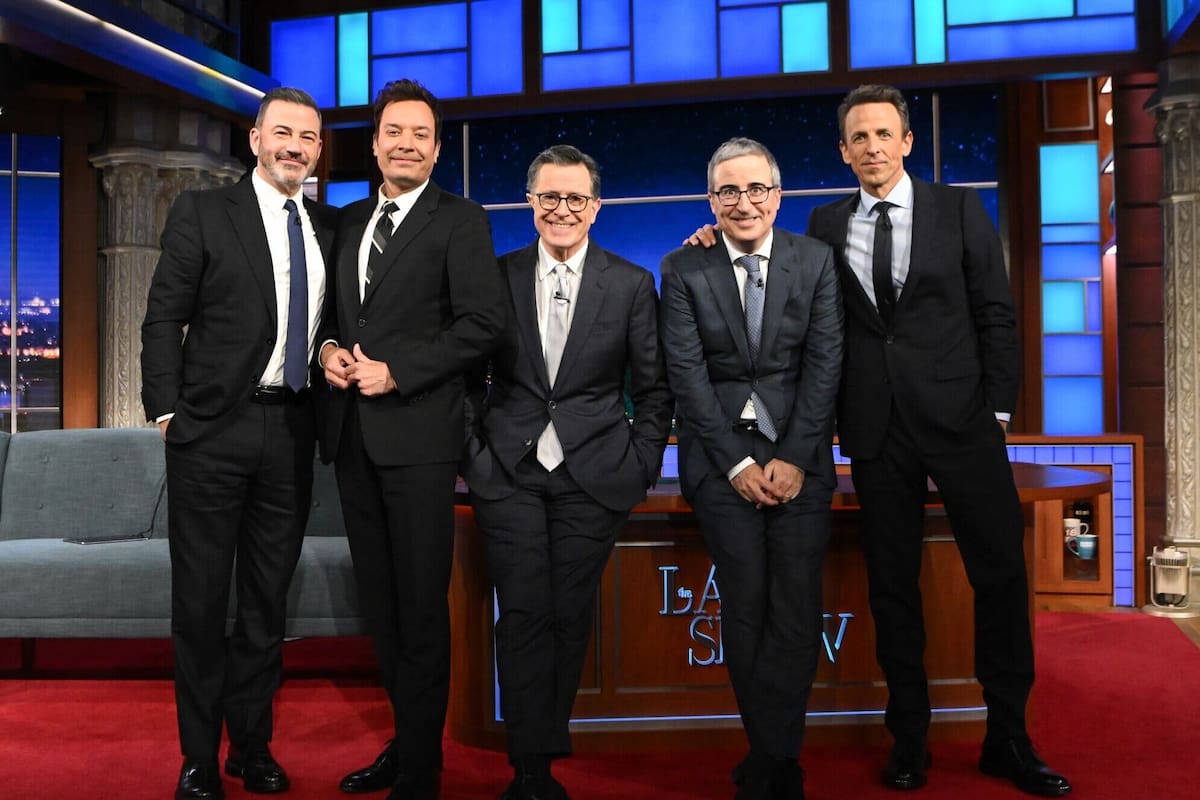 Jimmy Kimmel, Jimmy Fallon, Stephen Colbert, John Oliver y Seth Meyers, en una noche muy especial para el anfitrión del programa