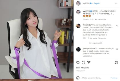 Jinnytty saludó por el Nuevo Año Lunar y sus seguidores le escribieron por el robo en la Argentina