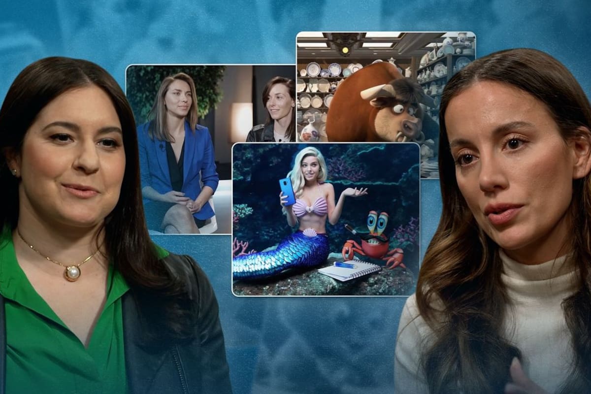 Joanna Stern (izq.), periodista de tecnología, entrevistó a Mira Murati, directora de tecnología de OpenAI, sobre cómo se educó a Sora, la inteligencia artificial capaz de generar un video a partir de una descripción (FOTO: WSJ)