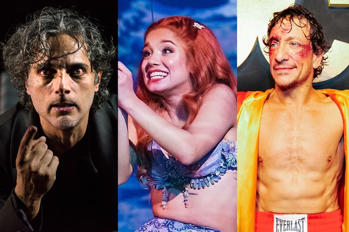 Joaquín Furriel en Ricardo III, Albana Fuentes como La sirenita y Nico Vázquez en Rocky, tres mega tanques de calle Corrientes