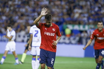 Joaquín Laso marcó el gol en Vélez 0 vs. Independiente 1 por la Copa de la Liga, pero no lo gritó porque jugó 36 partidos en el Fortín, en la temporada 2018/2019.