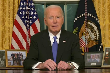 Joe Biden durante su último discurso como presidente