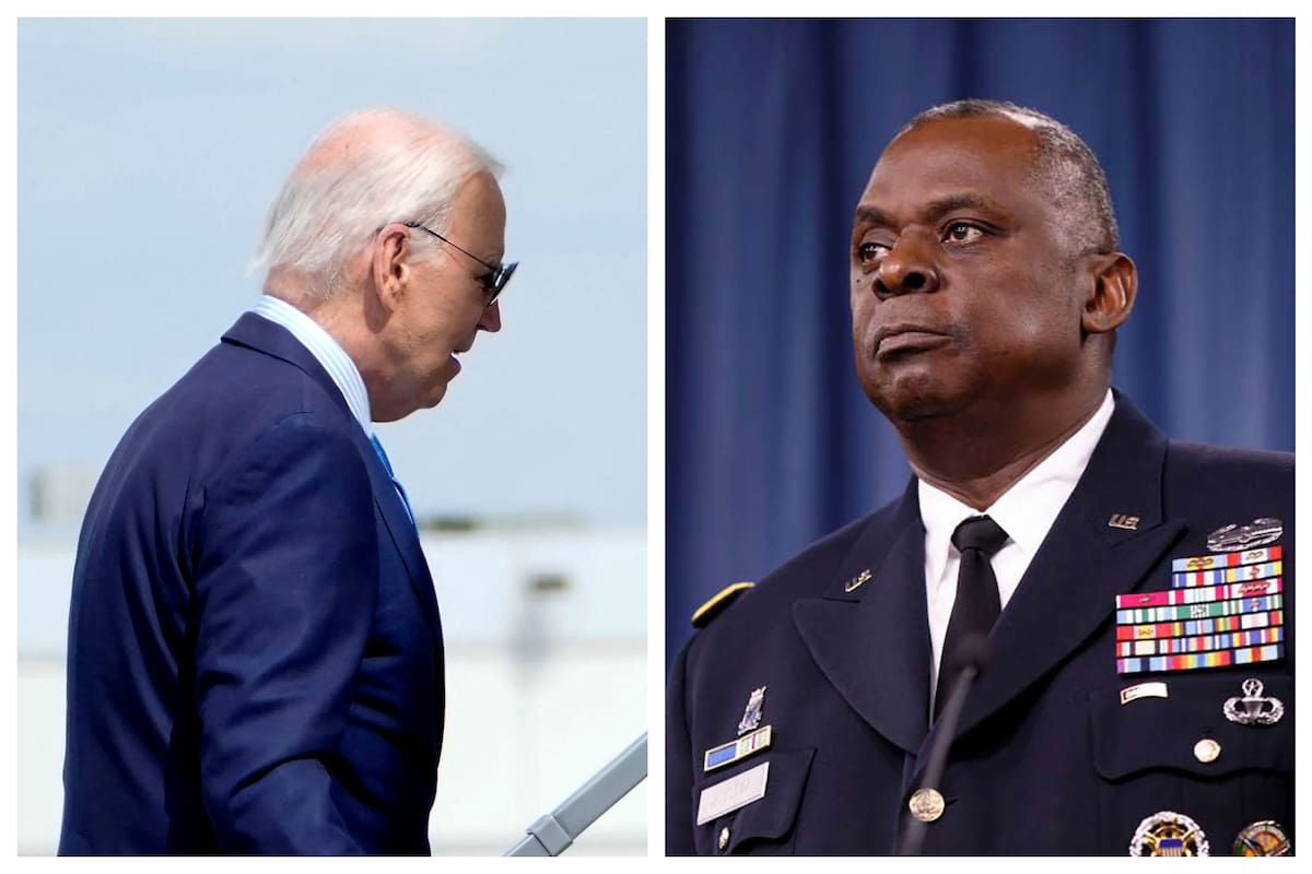 Joe Biden no recordó durante una entrevista en vivo el nombre de su secretario de Defensa, Lloyd Austin (fotomontaje con imágenes de AP)