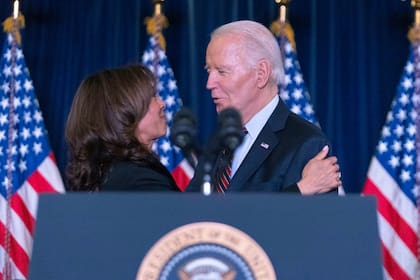 Joe Biden y Kamala Harris, en diciembre pasado, en uno de los últimos actos públicos como presidente y vice