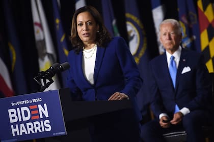 Joe Biden y Kamala Harris en la presentación de la fórmula presidencial demócrata