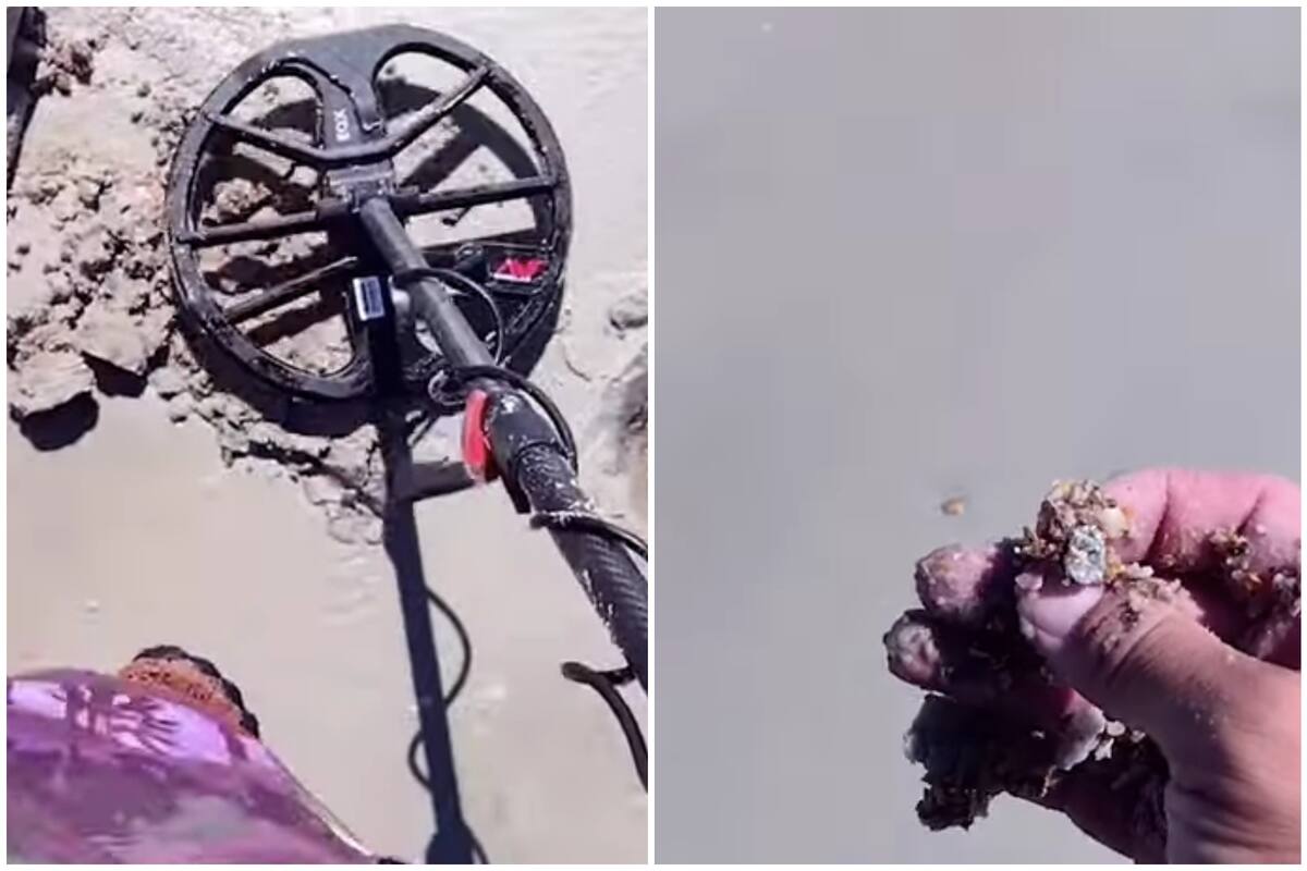 Joedigger, como se llama en Tiktok, encontró un valioso tesoro en una playa de Florida