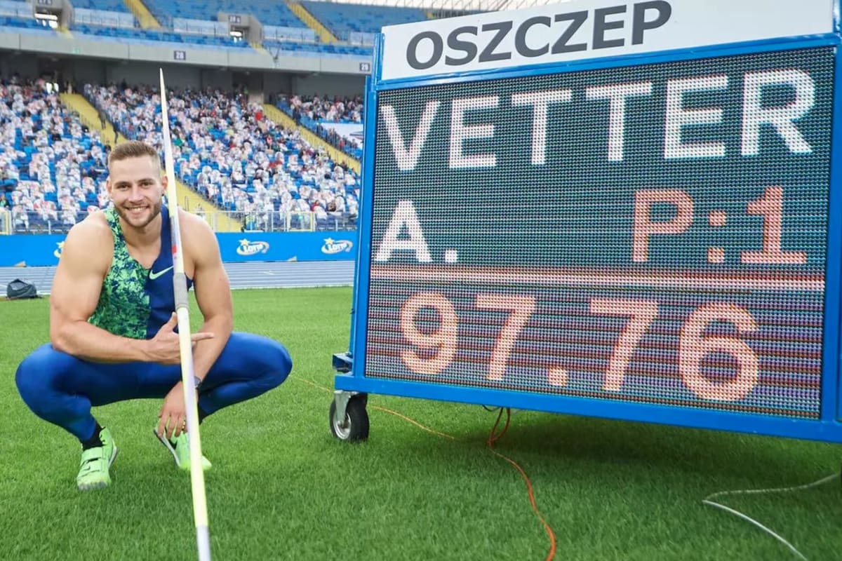 Johannes Vetter, el alemán que logró el segundo mejor lanzamiento de jabalina de la historia con 97,76 metros