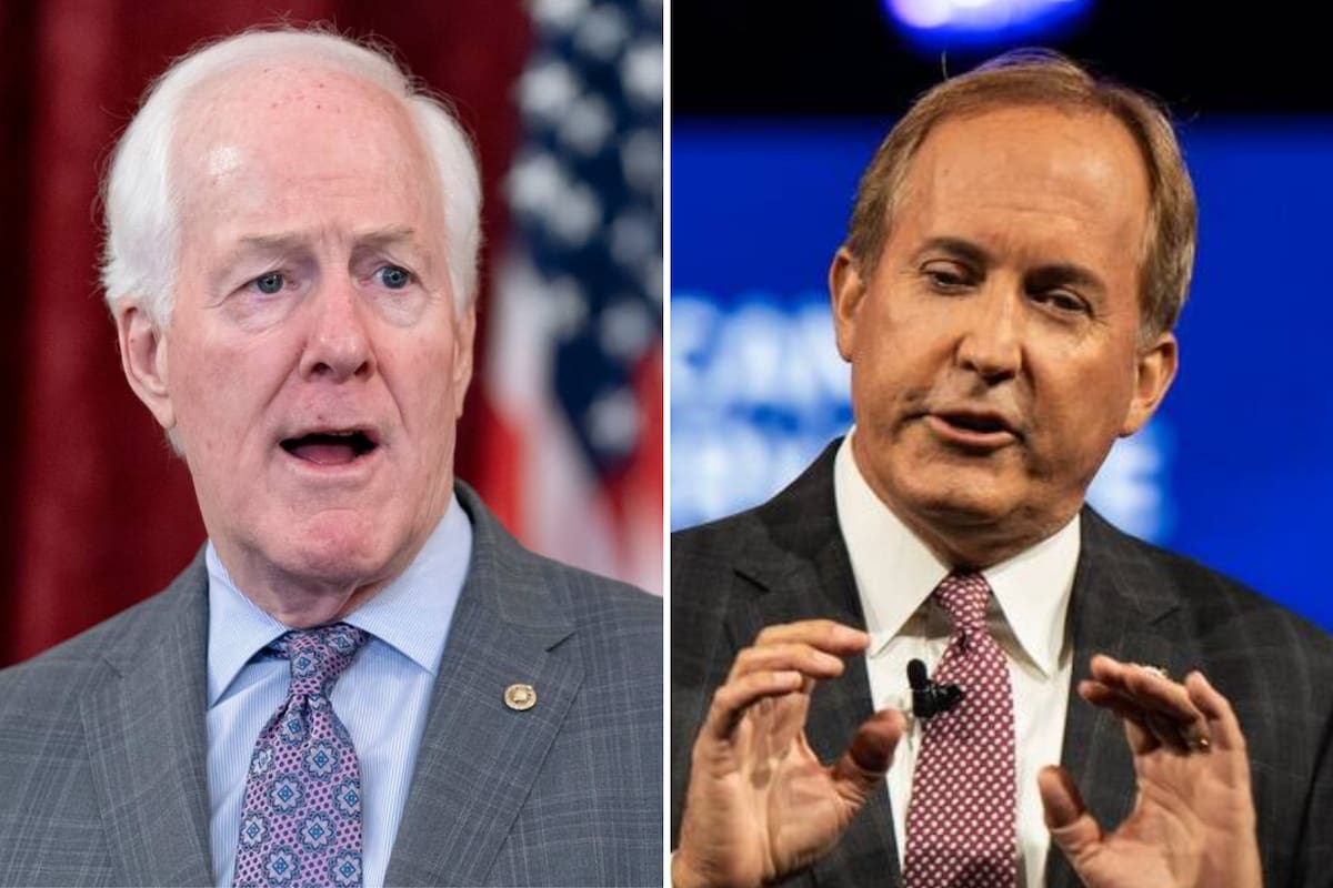 John Cornyn (izquierda) y Ken Paxton (derecha) no alcalzaron el 50% y se enfrentarán en una segunda vuelta