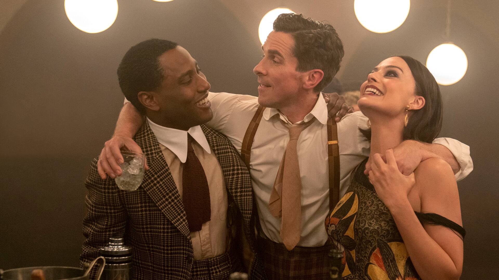 John David Washington, Christian Bale y Margot Robbie en Amsterdam