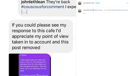 John Lethlean, un famoso crítico gastronómico en Australia, se negó a borrar las capturas de la conversación (Crédito: Instagram/@johnlethlean)