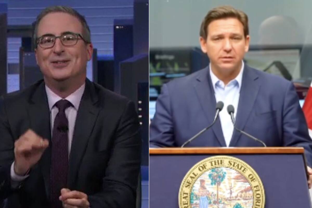 John Oliver critica a Ron DeSantis por robarle una "idea repugnante" a Tucker Carlson